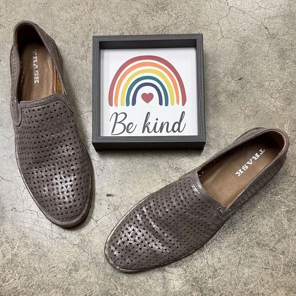 * Trask Taupe Perforated women’s loafers